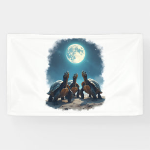 Drei Schildkröten heulen am Mond-Wildtierberg Tur Banner