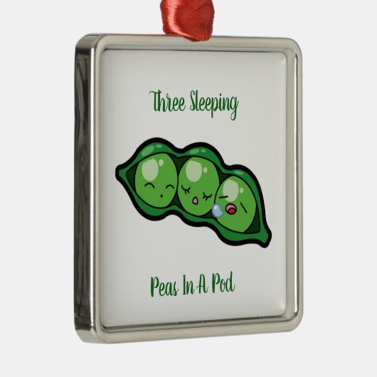 Drei Schlafenerbsen in einer Hülse Ornament Aus Metall (Rechts)