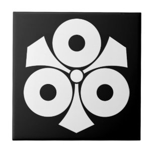 Drei Schlangenaugen mit Schwertern Fliese