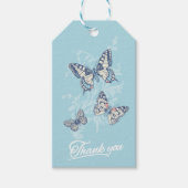 Drei Schmetterlinge, die hellblau gezeichnet haben Geschenkanhänger (Vorderseite)