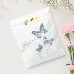 Drei Schmetterlinge zeichnend Dankeschön blauer Ho Geschenktütchen