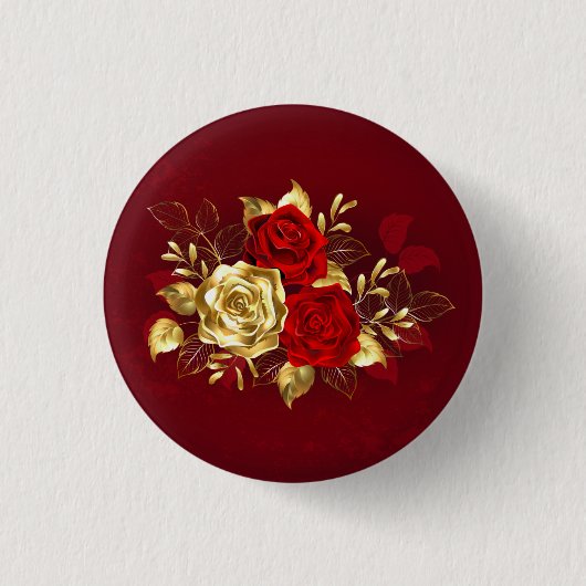 Drei Schmuckrosen Button (Vorderseite)