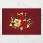 Drei Schmuckstücke Rose Alkoholflaschenetikett (Einzelnes Label)