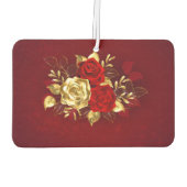 Drei Schmuckstücke Rose Autolufterfrischer (Rückseite)