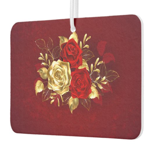 Drei Schmuckstücke Rose Autolufterfrischer (Links)