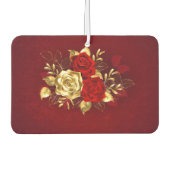 Drei Schmuckstücke Rose Autolufterfrischer (Vorderseite)