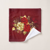 Drei Schmuckstücke Rose Badhandtuch Set (Waschlappen)