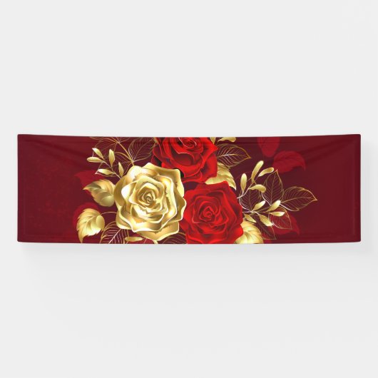 Drei Schmuckstücke Rose Banner (Horizontal)