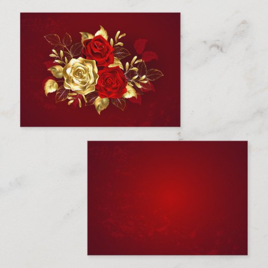 Drei Schmuckstücke Rose Begleitkarte (Vorne/Hinten)