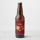 Drei Schmuckstücke Rose Bierflaschenetikett (Vorderseite)