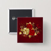 Drei Schmuckstücke Rose Button (Vorne & Hinten)