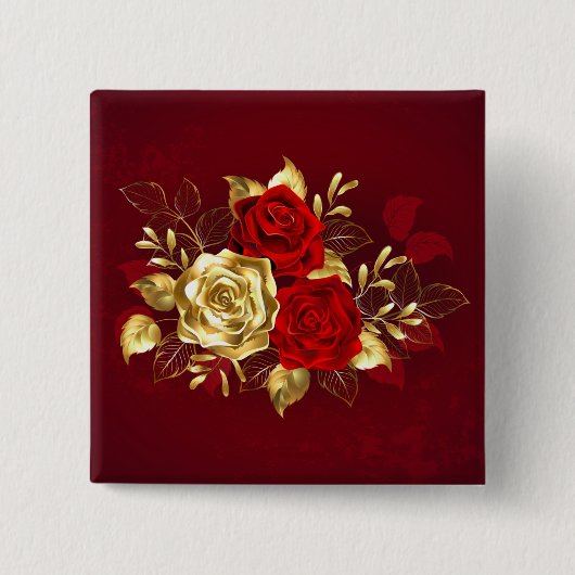 Drei Schmuckstücke Rose Button (Vorderseite)