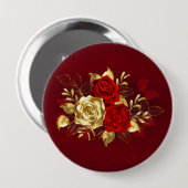 Drei Schmuckstücke Rose Button (Vorne & Hinten)