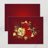 Drei Schmuckstücke Rose Dankeskarte (Vorne/Hinten)