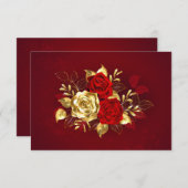 Drei Schmuckstücke Rose Dankeskarte (Vorne/Hinten)