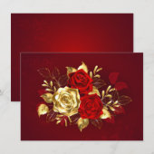 Drei Schmuckstücke Rose Dankeskarte (Vorne/Hinten)