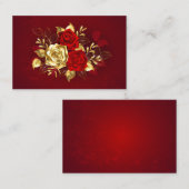 Drei Schmuckstücke Rose Empfehlungskarte (Vorne/Hinten)