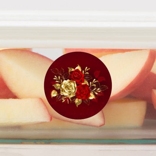 Drei Schmuckstücke Rose Etiketten (Befestigt)