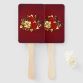 Drei Schmuckstücke Rose Fächer (Vorne und Hinten)