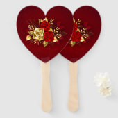 Drei Schmuckstücke Rose Fächer (Vorne und Hinten)