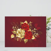 Drei Schmuckstücke Rose Feiertagskarte (Stehend Vorderseite)