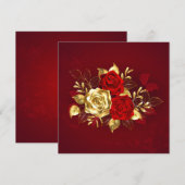 Drei Schmuckstücke Rose Feiertagskarte (Vorne/Hinten)