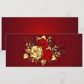 Drei Schmuckstücke Rose Feiertagskarte (Vorne/Hinten)