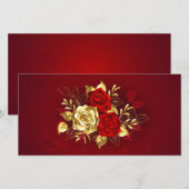 Drei Schmuckstücke Rose Feiertagskarte (Vorne/Hinten)