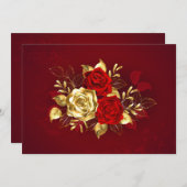 Drei Schmuckstücke Rose Feiertagskarte (Vorne/Hinten)