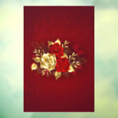 Drei Schmuckstücke Rose Fensteraufkleber (Blatt 3)