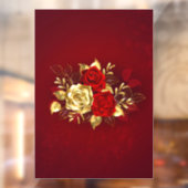 Drei Schmuckstücke Rose Fensteraufkleber (Blatt 2)