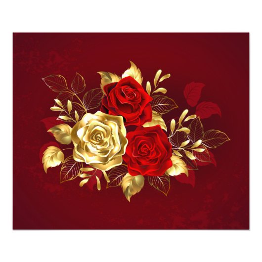 Drei Schmuckstücke Rose Fotodruck (Vorne)