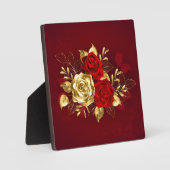 Drei Schmuckstücke Rose Fotoplatte (Vorderseite)