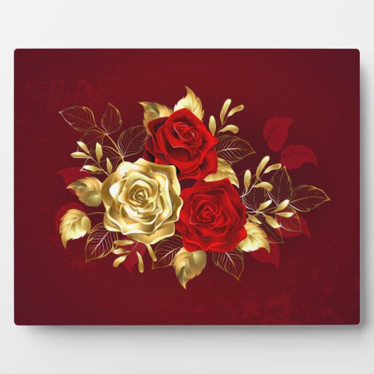 Drei Schmuckstücke Rose Fotoplatte (Vorderseite)