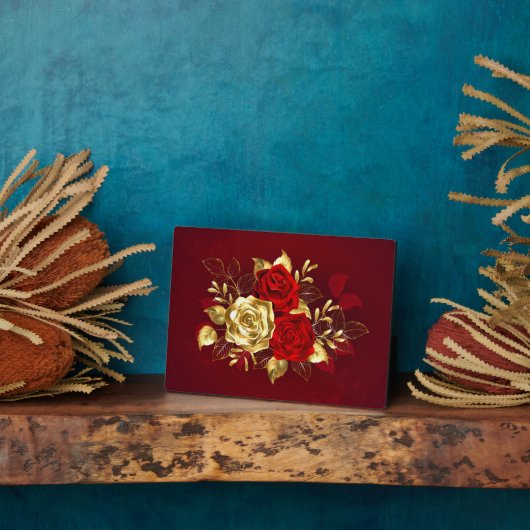 Drei Schmuckstücke Rose Fotoplatte (Seite)