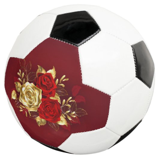 Drei Schmuckstücke Rose Fußball (Dreiviertel)