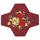 Drei Schmuckstücke Rose Fußball (Flach)