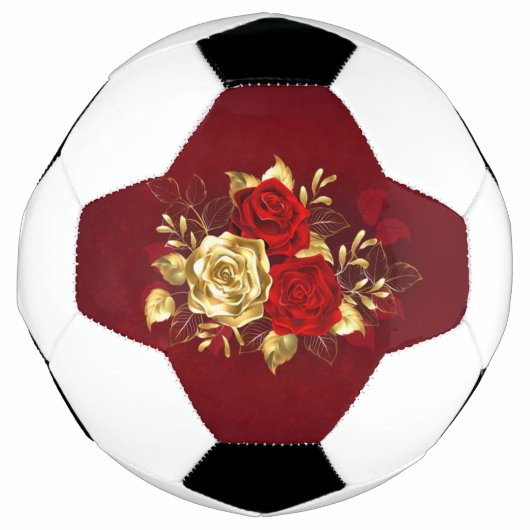 Drei Schmuckstücke Rose Fußball (Vorderseite)
