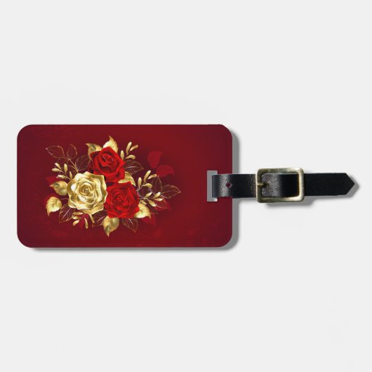 Drei Schmuckstücke Rose Gepäckanhänger (Vorderseite horizontal)