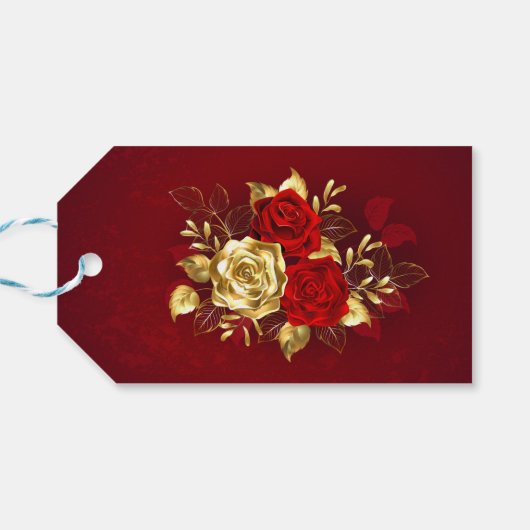 Drei Schmuckstücke Rose Geschenkanhänger (Rückseite Horizontal)