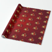 Drei Schmuckstücke Rose Geschenkpapier (Ungerollt)