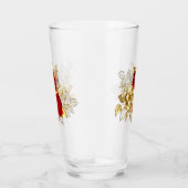 Drei Schmuckstücke Rose Glas (Rechts)