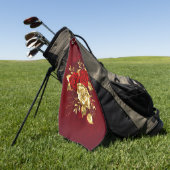 Drei Schmuckstücke Rose Golfhandtuch (Gras)