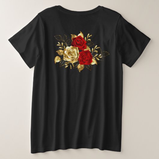 Drei Schmuckstücke Rose Große Größe T-Shirt (Design Rückseite)