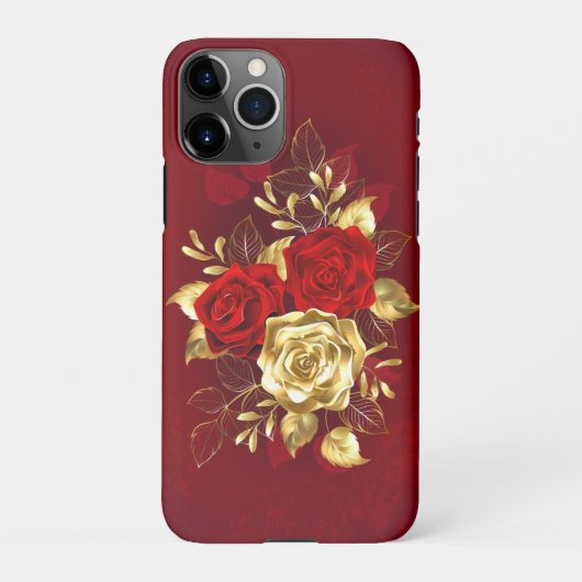 Drei Schmuckstücke Rose iPhone Hülle (Rückseite)