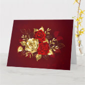 Drei Schmuckstücke Rose Karte (Gelbe Blume)