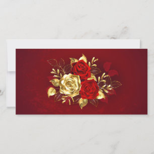 Drei Schmuckstücke Rose Karte