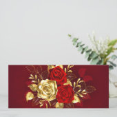 Drei Schmuckstücke Rose Karte (Stehend Vorderseite)