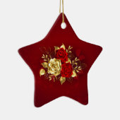 Drei Schmuckstücke Rose Keramik Ornament (Rechts)