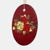 Drei Schmuckstücke Rose Keramik Ornament (Links)